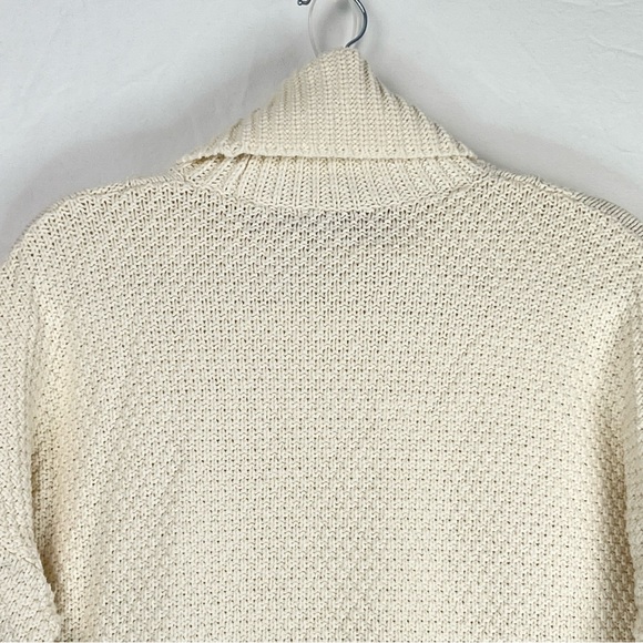 Madewell Cable Turtleneck Sweater Sz L Cream - Picture 9 of 15